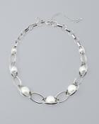 White House Black Market Glass Pearl Oval-link Short Necklace