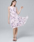 White House Black Market Women's Floral Soft A-line Dress
