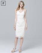 White House Black Market Petite Sleeveless White Lace Sheath Dress