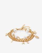 White House Black Market Freshwater Pearl & Chain Bracelet