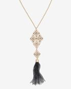 White House Black Market Tassel Diamond-shaped Pendant Necklace