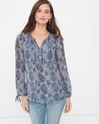 White House Black Market Women's Snake Print Blouse