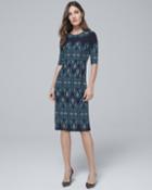 White House Black Market Women's Geo-print Knit Sheath Dress