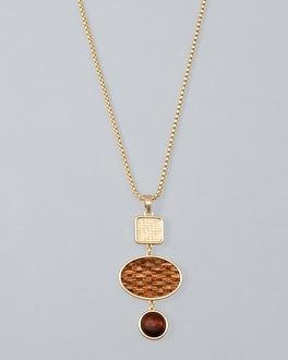 White House Black Market Basketweave Pendant Necklace