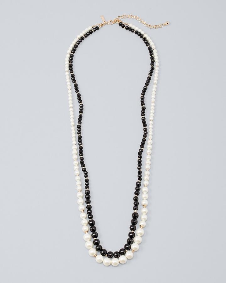 White House Black Market Women's Two-strand Glass Pearl Necklace