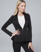 White House Black Market Women's Embellished-button Satin Jacket