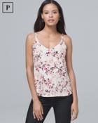 White House Black Market Petite Solid/floral Woven Cami