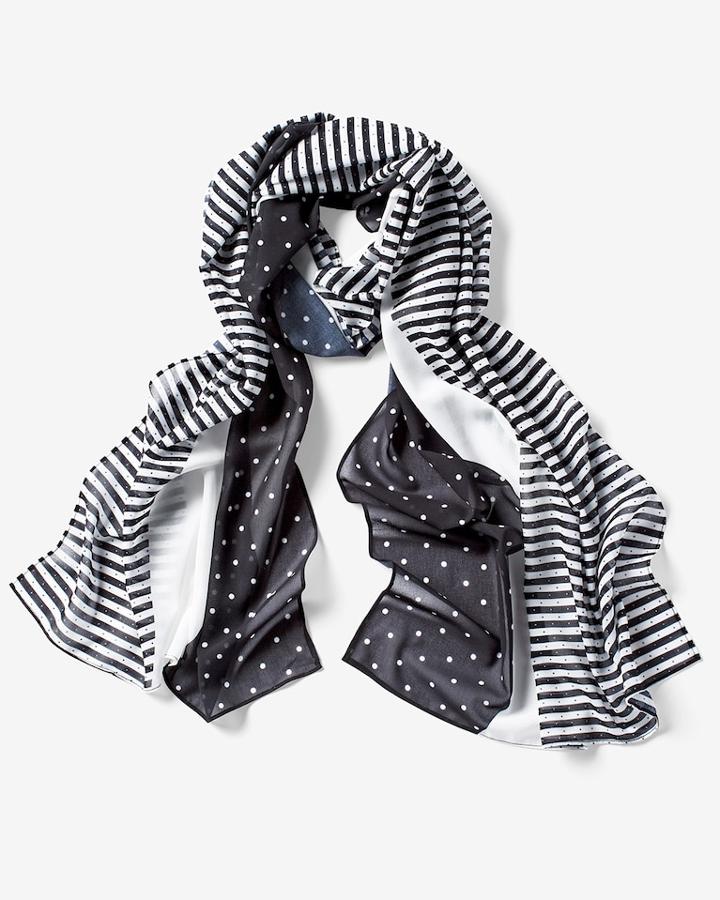 White House Black Market Women's Mixed-print Oblong Scarf