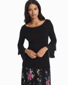 White House Black Market Women's Black Soft Sleeve Sweater