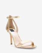 White House Black Market Women's Gold Strappy Mid-heel Sandals