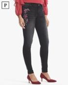 White House Black Market Petite Floral Embroidered Jeggings