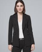 White House Black Market Women's Luxe Stripe Long-line Suiting Blazer Jacket