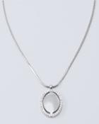 White House Black Market Reversible Onyx Pendant Necklace With Swarovski Crystal