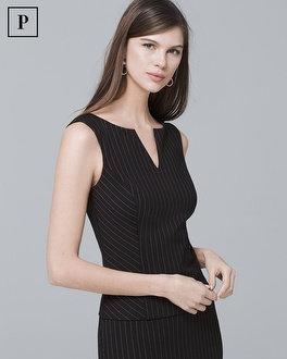 White House Black Market Petite Sleeveless Pinstripe Bodice Top