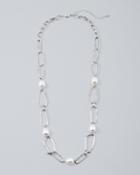 White House Black Market Glass Pearl Station Link Necklace
