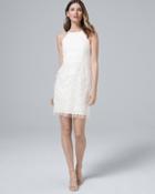 White House Black Market Aidan Mattox Embellished-fringe White Dress