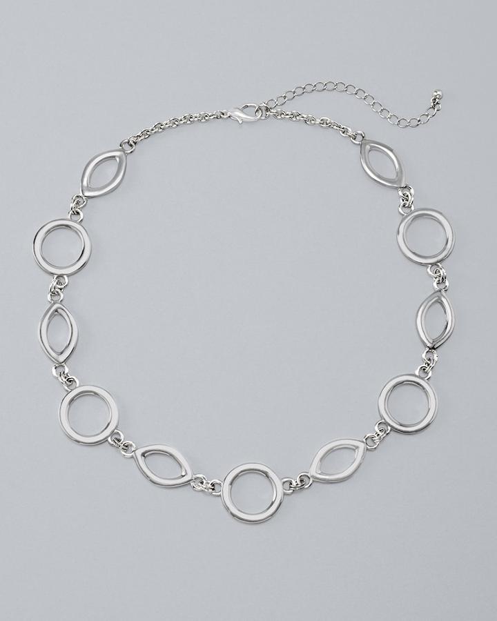 White House Black Market Women's Marquise & Circle Link Short Necklace