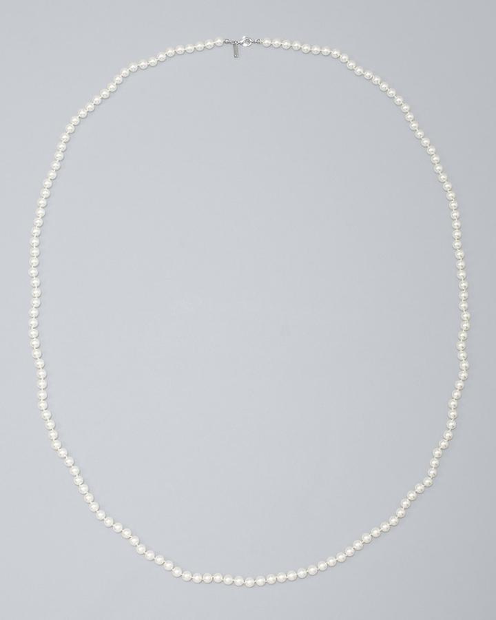 White House Black Market Women's 54-inch Glass Pearl Necklace