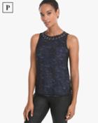 White House Black Market Women's Petite Sleeveless Lace Shell Top