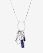 White House Black Market Women's Sodalite Charm Pendant Necklace