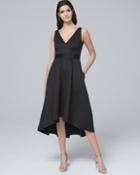 White House Black Market Women's Badgley Mischka High-low Black Fit-and-flare Dress