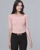 White House Black Market Women's Fitted Boatneck Sweater