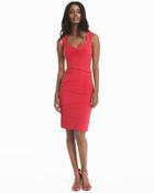White House Black Market Women's Tiered Instantly Slimming Red Dress