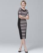 White House Black Market Elbow-sleeve Stripe Knit Sheath Dress