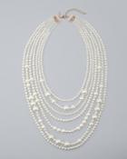 White House Black Market Glass-pearl Multi-row Necklace