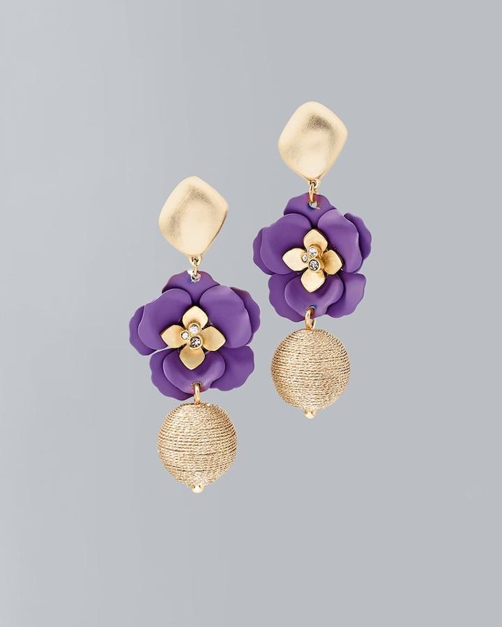 White House Black Market Women's Flower Drop Earrings