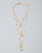 White House Black Market Convertible Multi-row Pendant Necklace With Swarovski Crystal