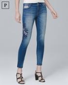 White House Black Market Petite Floral-embroidered Crop Jeans