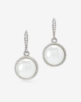 White House Black Market Glass Pearl Drop Earrings