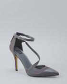 White House Black Market Women's Strappy Suede & Leather Pumps