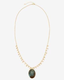 White House Black Market Green Stone Pendant Necklace