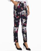 White House Black Market Women's Floral Printed Relaxed Ankle Pants