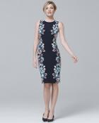 White House Black Market Reversible Floral Print Knit Sheath Dress
