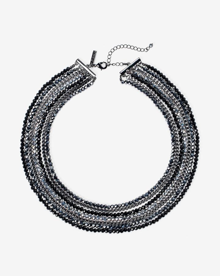 White House Black Market Women's Multi-row Glass Bead Necklace