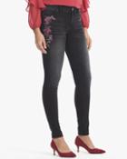 White House Black Market Women's Floral Embroidered Jeggings