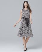 White House Black Market Women's Sleeveless Floral-lace Midi Fit-and-flare Dress