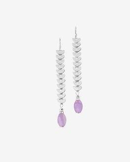 White House Black Market Filigree Linear Purple Drop Earrings