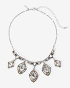 White House Black Market Silvertone Diamond-shape Statement Necklace