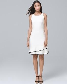 White House Black Market Tiered-hem White A-line Dress