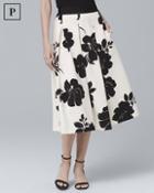 White House Black Market Petite Floral-print Full Midi Skirt