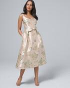 White House Black Market Carmen Marc Valvo Floral Jacquard Fit-and-flare Midi Dress