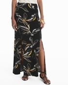 White House Black Market Women's Leaf Print Knit Maxi Skirt