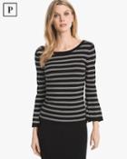White House Black Market Petite Convertible Stripe Sweater