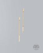 White House Black Market 14k Gold-plated Pav Linear Earrings With Zirconia From Swarovski