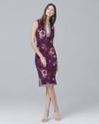 White House Black Market Women's Reversible Floral Knit Sheath Dress