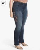 White House Black Market Women's Plus Sequin Lace Slim Jeans